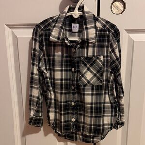 GAP Kids Monochrome Plaid Button-Down Shirt